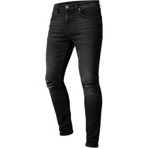 Kindred Premium Collection Mens 34x32 Black Distressed Ripped Skinny Jeans Denim